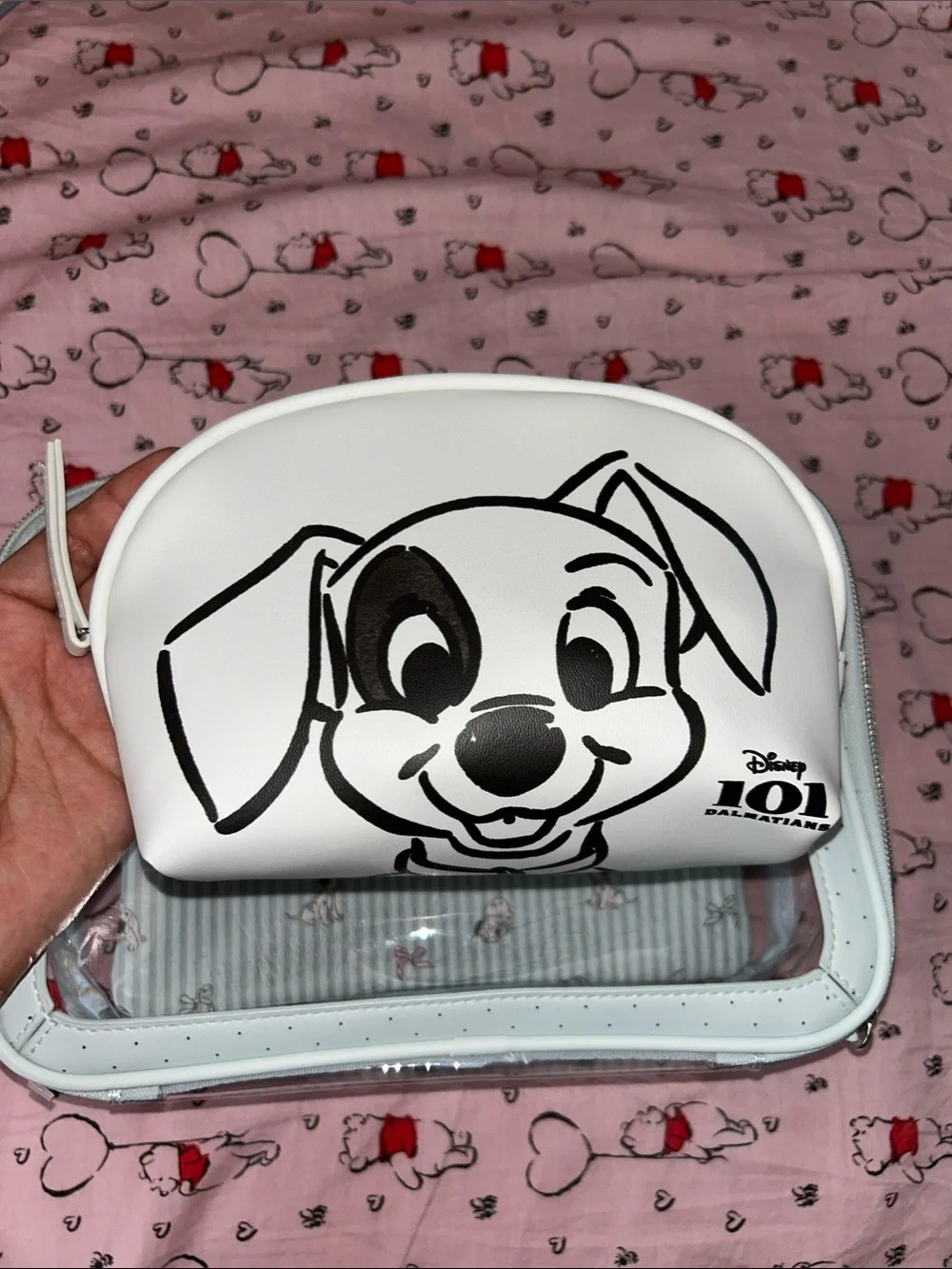 101 Dalmatian White Clear Vinyl Travel Pouch